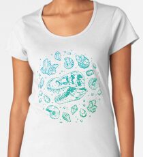 Geo-rex Vortex | Turquoise Ombré Women's Premium T-Shirt