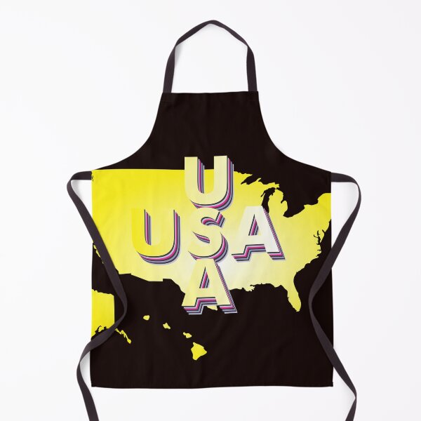 Item preview, USA YELLOW MAP 3D TYPEFACE designed and sold by Inspiclothing.