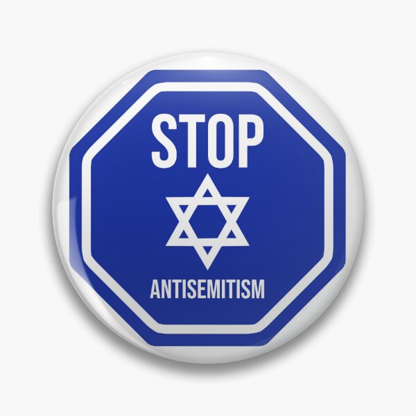 Item preview, Stop antisemitism blue stop sign designed and sold by Rachel the Artist .