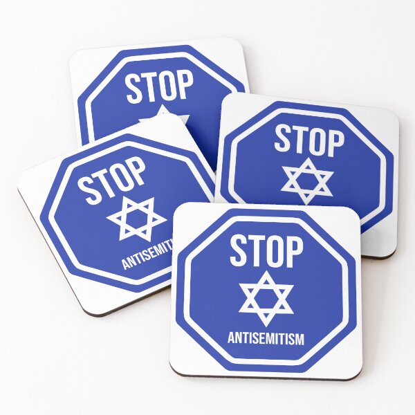 Item preview, Stop antisemitism blue stop sign designed and sold by Rachel the Artist .