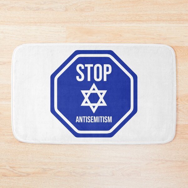 Item preview, Stop antisemitism blue stop sign designed and sold by Rachel the Artist .