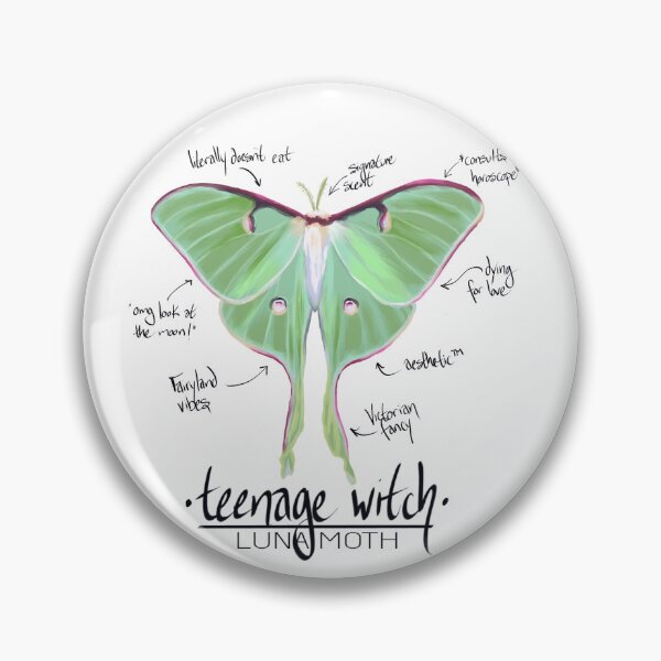 Item preview, Luna Moth, teen witch, annotated designed and sold by PollinateBarrie.