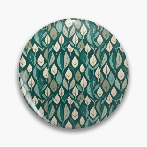 Item preview, Retro Mid Century Modern Botanical Leaves Emerald Green designed and sold by Prints and Lifestyle.