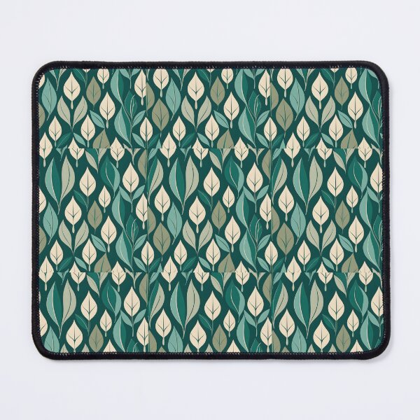 Item preview, Retro Mid Century Modern Botanical Leaves Emerald Green designed and sold by Prints and Lifestyle.