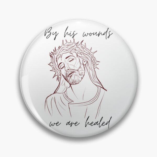 Item preview, By his wounds we are healed with Jesus's portrait bible verse Isaiah 53:5 designed and sold by Crazy-art-land.