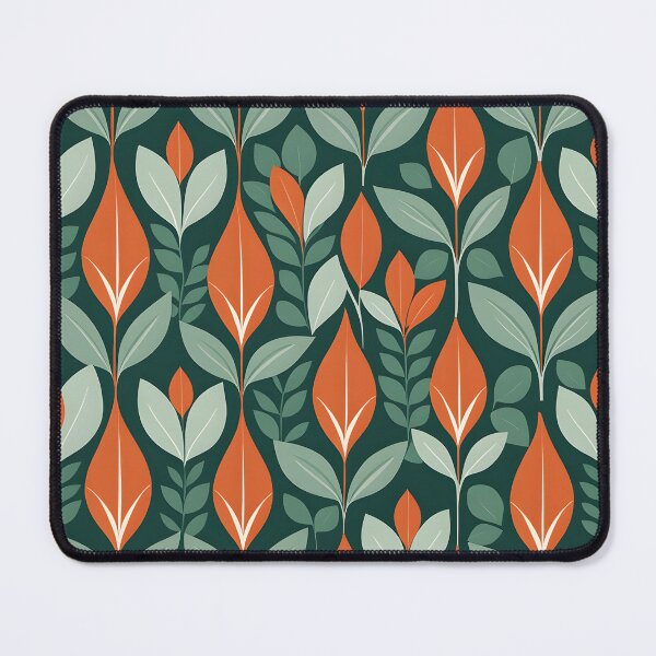 Item preview, Retro Mid Century Modern Botanical Leaves Orange, Green designed and sold by Prints and Lifestyle.