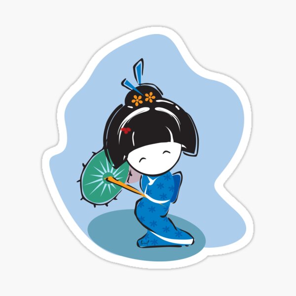 Japanese Girl Walking Sticker