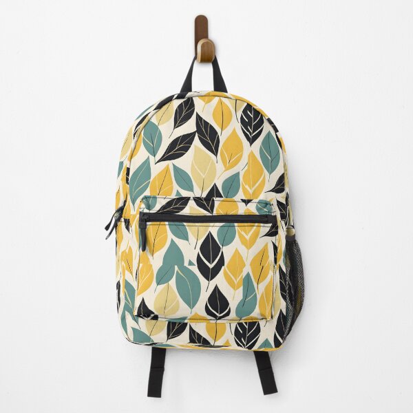 Item preview, Retro Mid Century Modern Botanical Leaves Yellow, Teal designed and sold by Prints and Lifestyle.