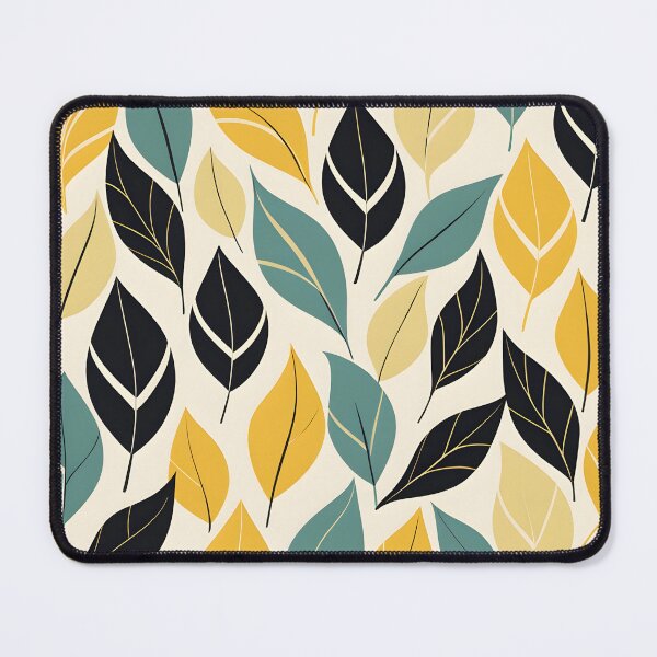 Item preview, Retro Mid Century Modern Botanical Leaves Yellow, Teal designed and sold by Prints and Lifestyle.