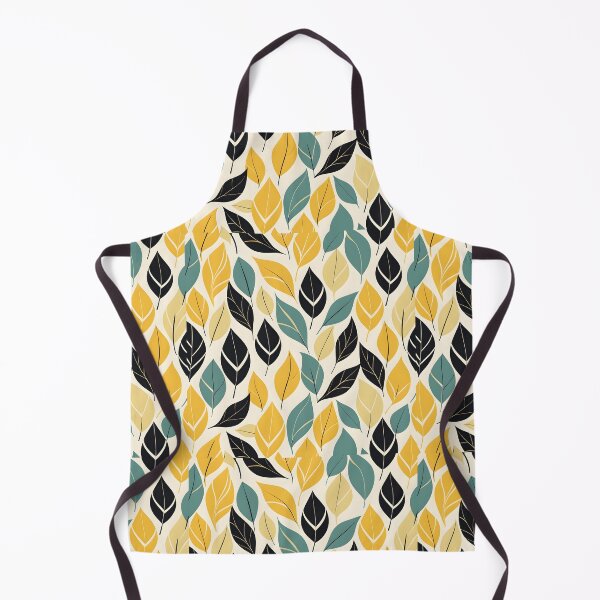 Item preview, Retro Mid Century Modern Botanical Leaves Yellow, Teal designed and sold by Prints and Lifestyle.