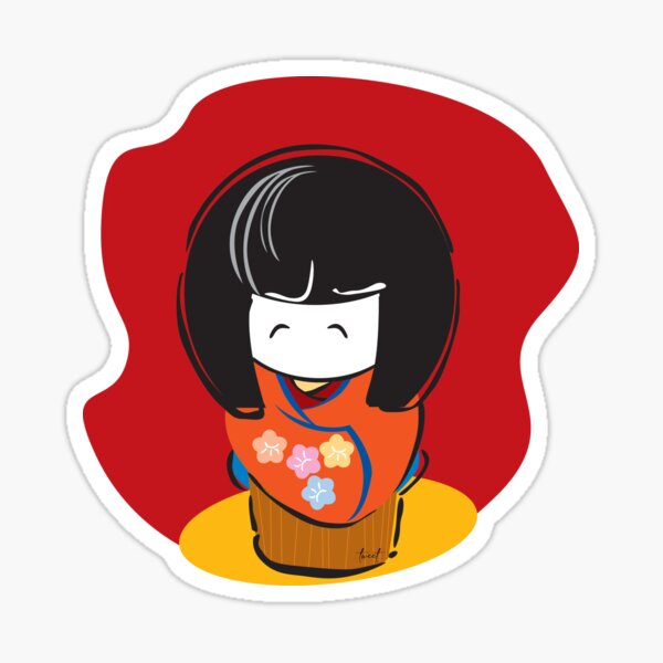 Japanese Girl Greeting Sticker