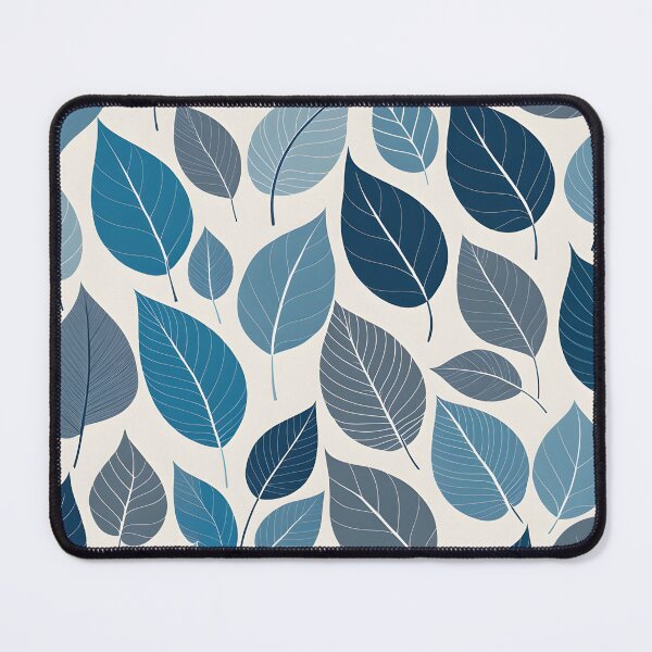 Item preview, Retro Mid Century Modern Botanical Leaves blue designed and sold by Prints and Lifestyle.