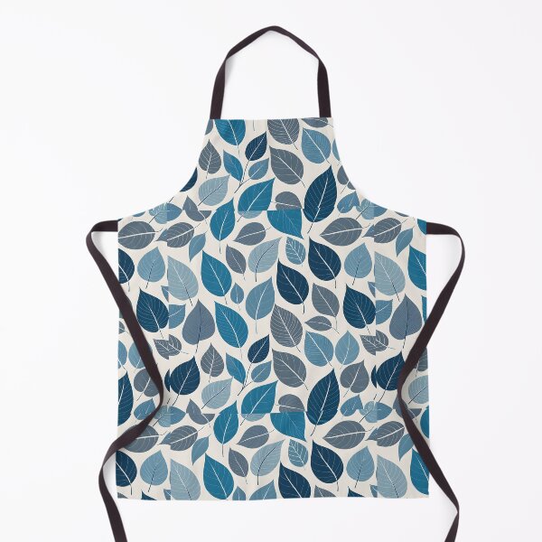 Item preview, Retro Mid Century Modern Botanical Leaves blue designed and sold by Prints and Lifestyle.