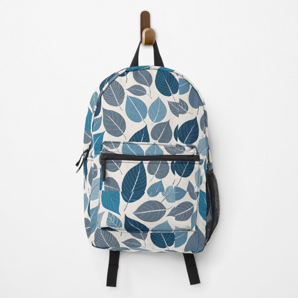 Item preview, Retro Mid Century Modern Botanical Leaves blue designed and sold by Prints and Lifestyle.