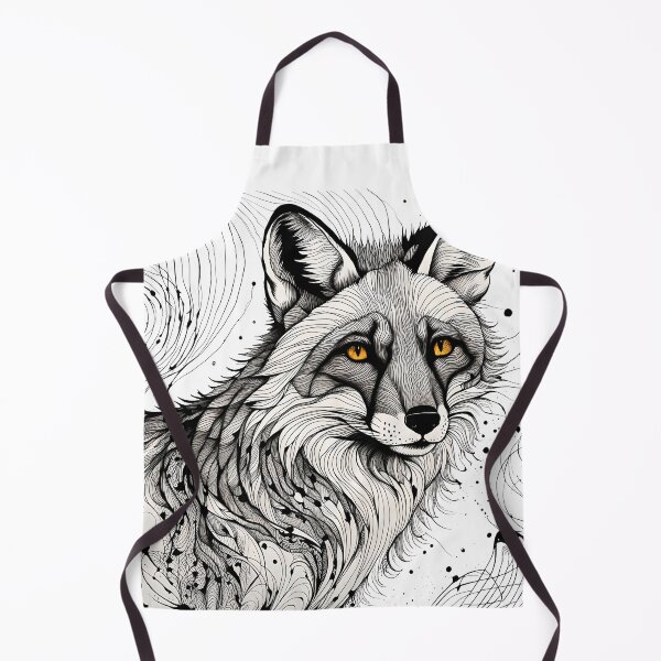 Item preview, Fox Monochrome Black White Ink Pen Splash designed and sold by ShaViArt.
