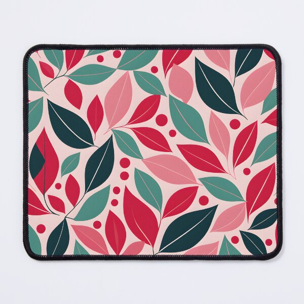Item preview, Retro Mid Century Modern Botanical Leaves Pink, Red designed and sold by Prints and Lifestyle.