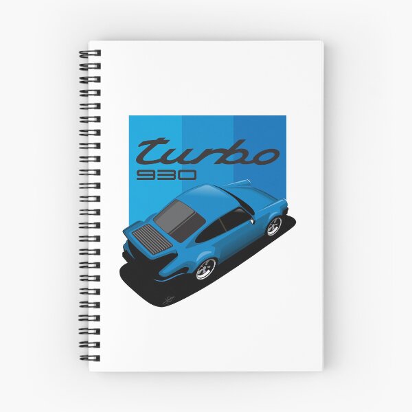 Artikelvorschau, Porsche 930 Illustration Blauer Turbo entworfen und verkauft von blackdogshop.