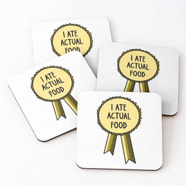 Item preview, I Ate Actual Food Ribbon Gold designed and sold by CJ Vanderbeek.