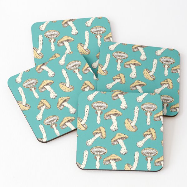 Item preview, cartoon mushroom design on a teal background designed and sold by ptMaker.