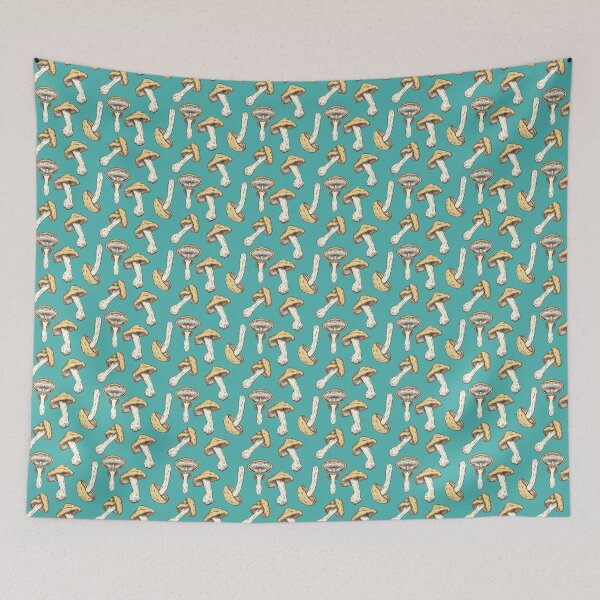 Item preview, cartoon mushroom design on a teal background designed and sold by ptMaker.