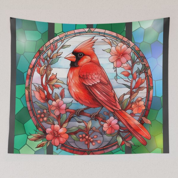 Artikelvorschau, Kardinal aus Buntglas entworfen und verkauft von tomorrowsart.