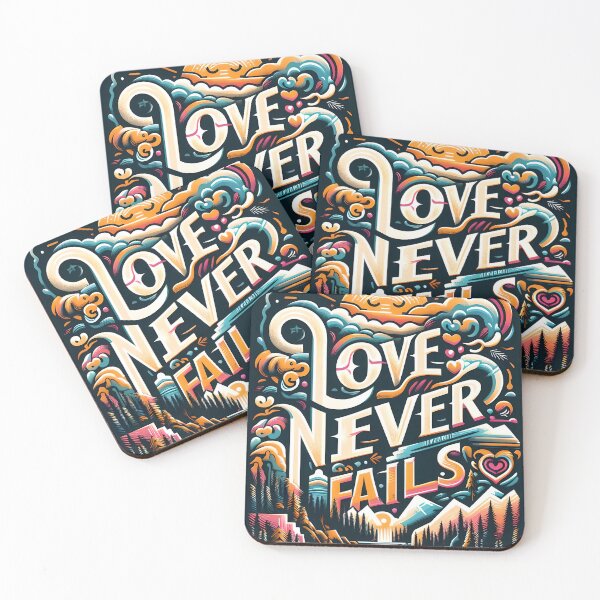 Item preview, Love Never Fails, typography designed and sold by maxmaj.