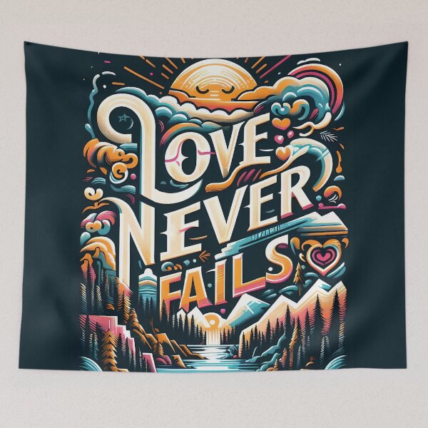 Item preview, Love Never Fails, typography designed and sold by maxmaj.