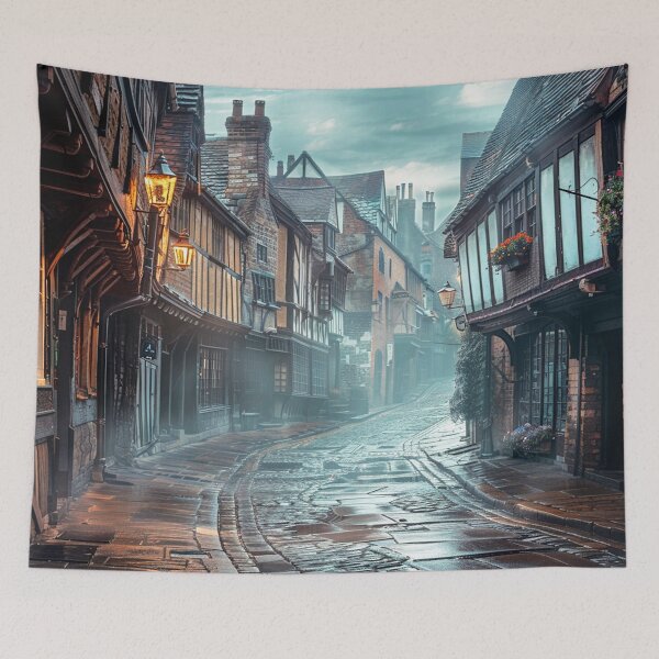 Item preview, Misty Old Village designed and sold by ScenicViewPics.