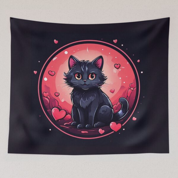 Item preview, Cat with hearts designed and sold by Planetporridge.