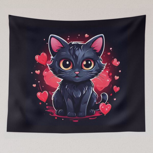 Item preview, Cat with hearts Art designed and sold by Planetporridge.