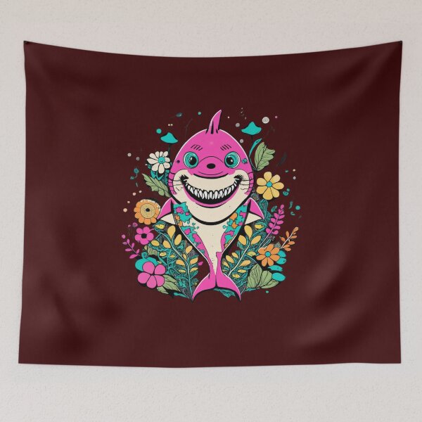 Item preview, Pink  shark in a colorful environment designed and sold by Meandmyshop.