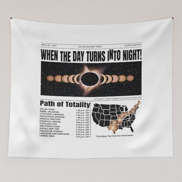 Item preview, Total Solar Eclipse 2024 with Path of Totality designed and sold by LumbardaDesigns.