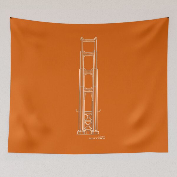 Item preview, Golden Gate Bridge Design Drawing White designed and sold by SeeMac.
