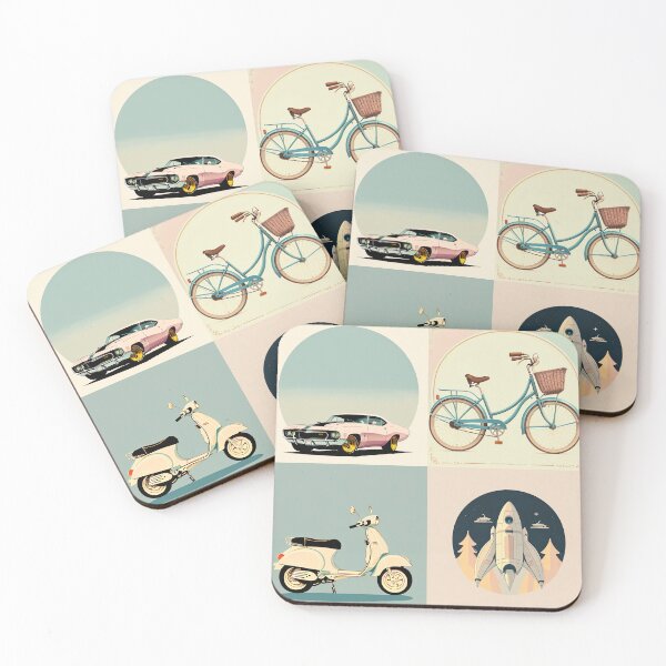 Item preview, Vintage Vibe Pastel Color Retro Transportion Drawing designed and sold by thejoyker1986.