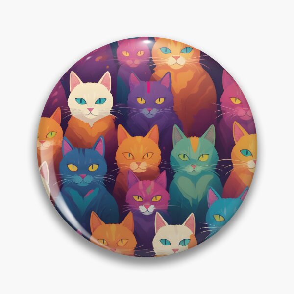 Item preview, Colorful clowder of cats designed and sold by perlphoto.