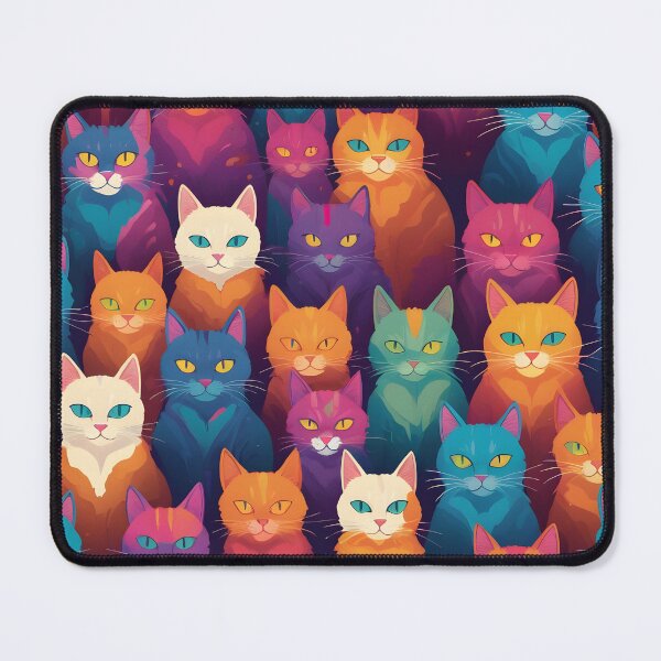 Item preview, Colorful clowder of cats designed and sold by perlphoto.