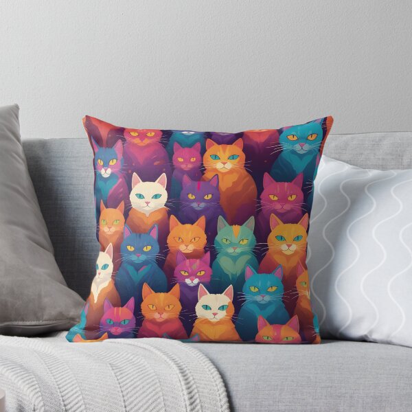 Item preview, Colorful clowder of cats designed and sold by perlphoto.