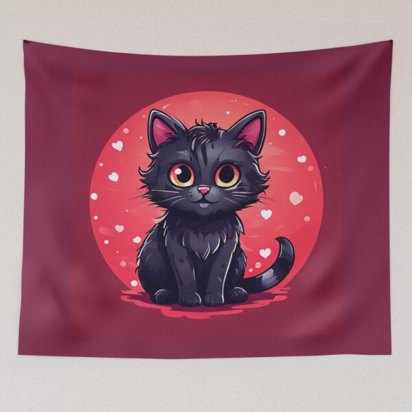 Item preview, Cat and hearts Art designed and sold by Planetporridge.