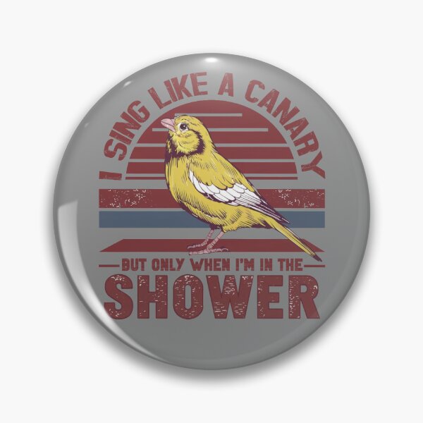 Item preview, I Sing Like a Canary (But Only in the Shower) - A Whimsical Illustration in Blue, Brown, Black & White designed and sold by SplashTastic.