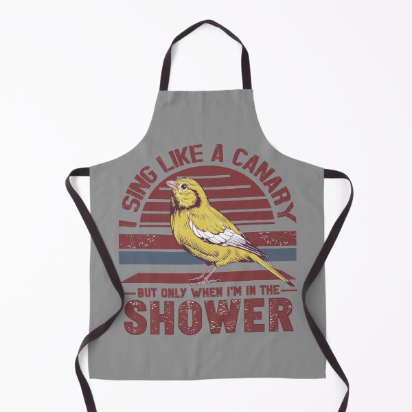 Item preview, I Sing Like a Canary (But Only in the Shower) - A Whimsical Illustration in Blue, Brown, Black & White designed and sold by SplashTastic.