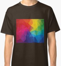 Multi Color Abstract Rainbow Low Poly Design Classic T-Shirt