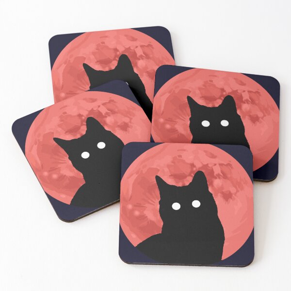 Item preview, Cat And Red Moon designed and sold by ganolastore.
