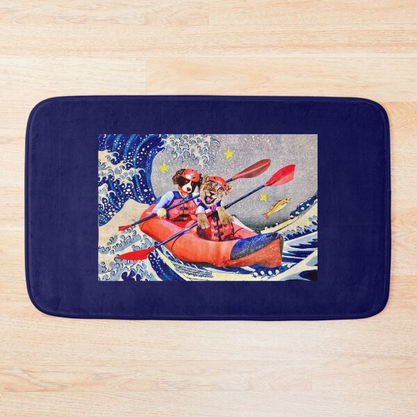 Item preview, Spaniel Dog and Lion Cub - 'Riding the Great Wave' designed and sold by Nikki Fortuin Arts & Crafts.
