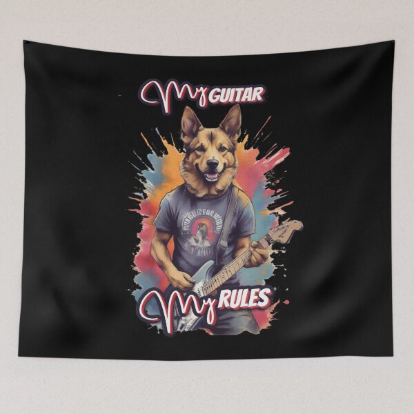 Item preview, Funny My Guitar My Rules Dog Guitar designed and sold by Paula Helit.