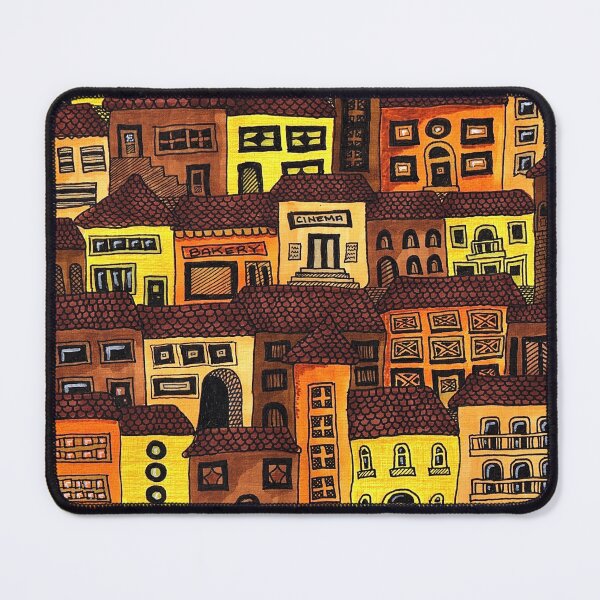 Item preview, Oldtown - hand drawn townscape in warm tones designed and sold by Curraleigh Crafts.