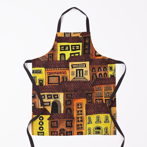 Item preview, Oldtown - hand drawn townscape in warm tones designed and sold by Curraleigh Crafts.