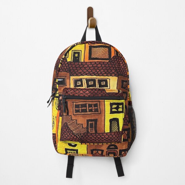 Item preview, Oldtown - hand drawn townscape in warm tones designed and sold by Curraleigh Crafts.