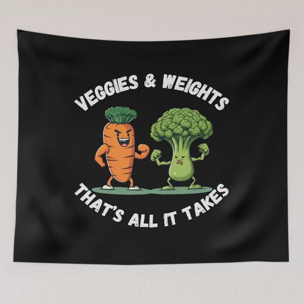 Item preview, Vegetables and weights are all it takes designed and sold by Amzg-Designs.