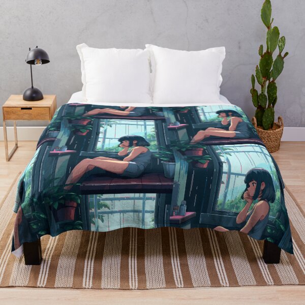 Item preview, Melancholic Anime girl listening to the rain- Pixel art designed and sold by octoboobs.