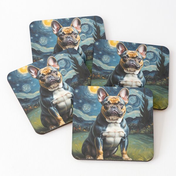 Item preview,  French Bulldog in the Starry  Night , Edvard Munch style designed and sold by YoshiArtDesign.